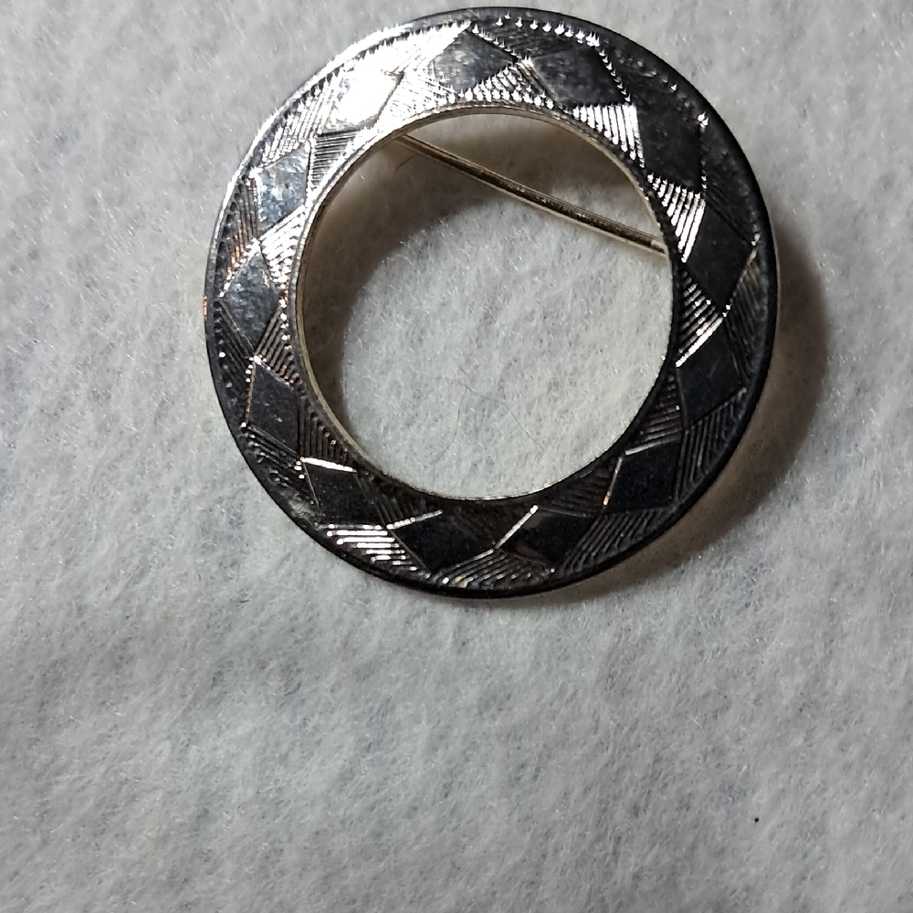 Silver Circular Brooch